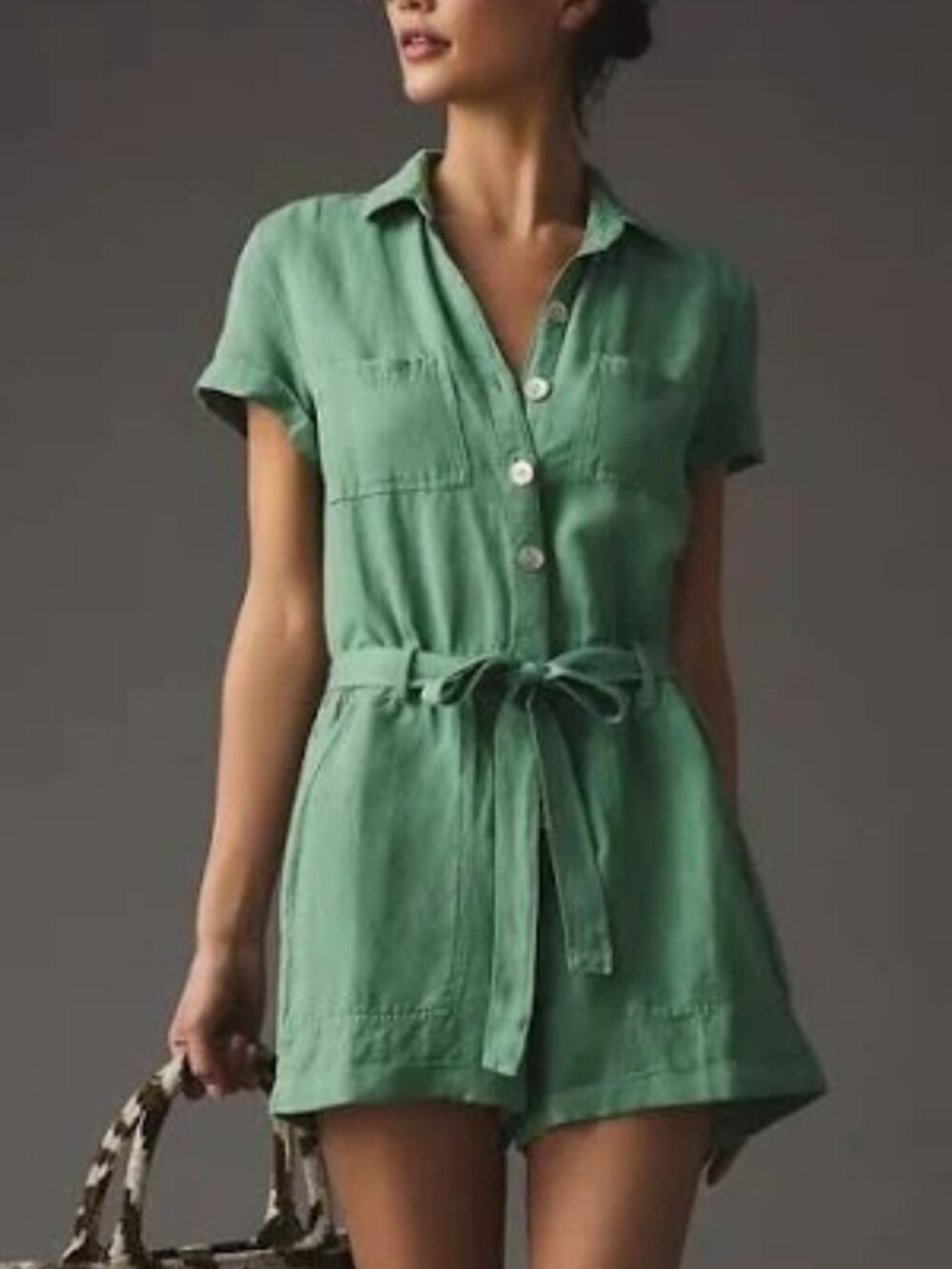Cloth & Stone green romper, size XS